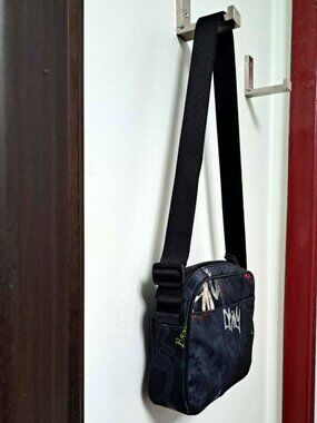 DKNY New York City Graffiti Print Crossbody Bag Black Messenger Bag